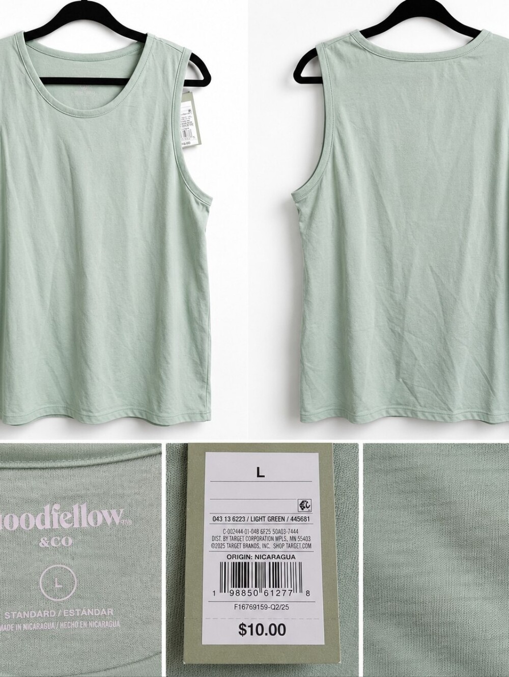 Goodfellow & Co Men’s Large Light Green Tank Top Minimalist Casual Normcore